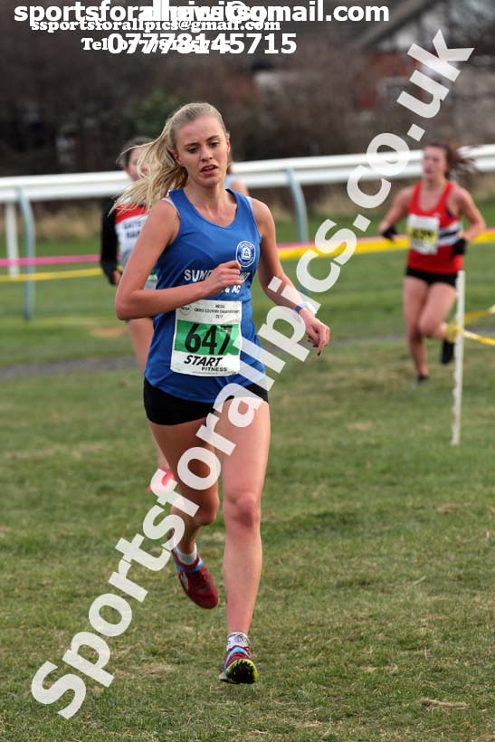 Womens under-17s and under-20s North Eastern Cross Country, Redcar. Photo:  David T. Hewitson/Sports for All Pics